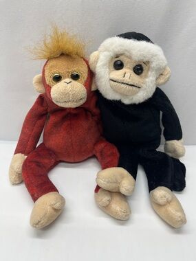 TY Mooch Spider Monkey and Orangutan Beanie- Red and Black Vintage Plush